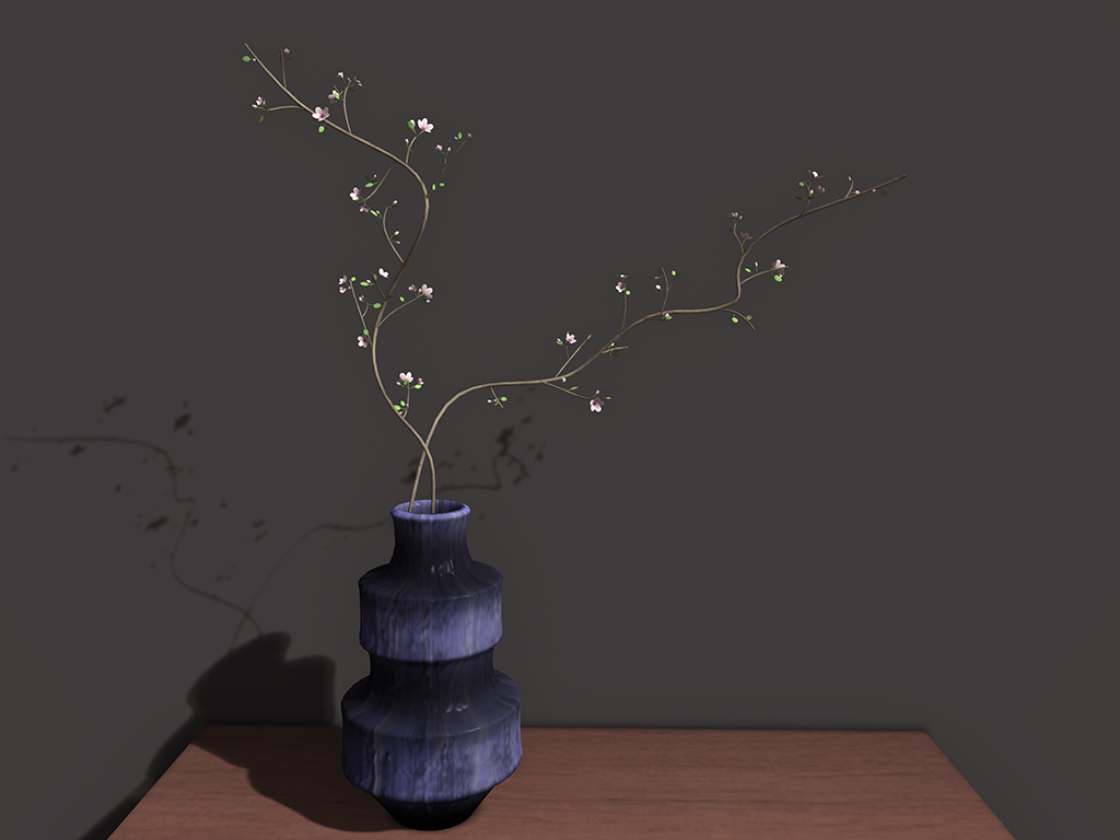 sixties vase with blossom flowers