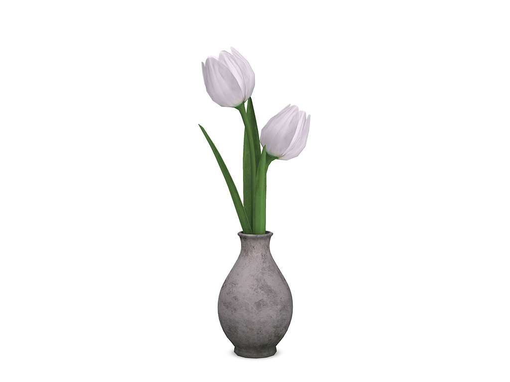 second life decor 3D model mesh flowers tulips in vase